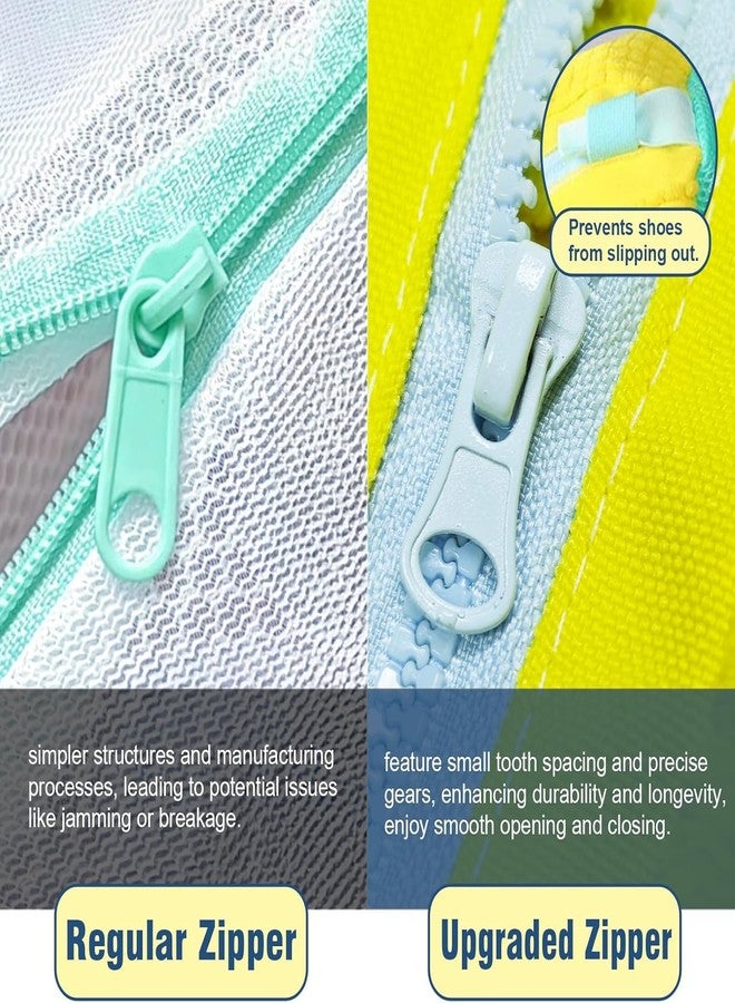 Delzon حقيبة تنظيف الأحذية من ديلزون، مصنوعة من ألياف ناعمة، تغطي 360 درجة، مزودة بسحاب آمن | لغسل الأحذية الرياضية، والأحذية الرياضية، وحمالات الصدر، والملابس الرقيقة | مصنوعة من قماش أكسفورد المتين - أصفر - Image 4